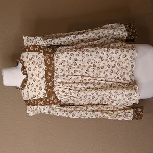 In Loom Floral Long Sleeve Prairie Blouse